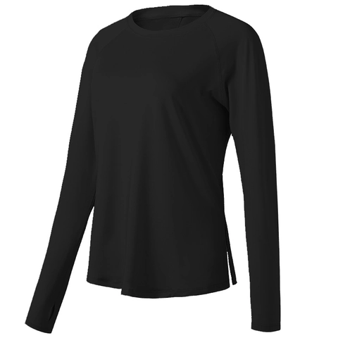 Damen Schnelltrocknendes Sport T-Shirt Mit Daumenloch Langarm Yoga Top Abnehmen Laufen Fitness Atmungsaktiv Fitnessstudio Shirt Lässig Rundhals