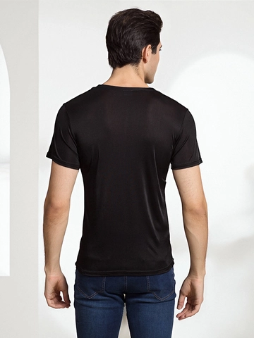 100% Maulbeerseide Herren T-Shirt V-Ausschnitt Kurzarm Atmungsaktiv Slim Fit Gestrickt Casual Sommer Leicht Weiches Unterhemd Top