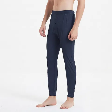 Caleçon Long Thermique pour Hommes avec Rembourrage en Soie de Mûrier Chaud Respirant Couche de Base Élastique Leggings Homme