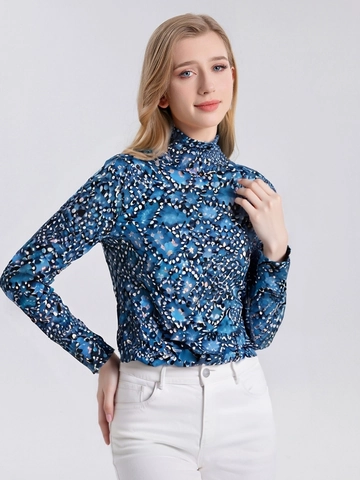 Elegante Pullover a Dolcevita con Stampa Floreale da Donna in 100% Lana Extrafine Maglione a Maglia a Maniche Lunghe per Autunno Inverno Caldo Moda