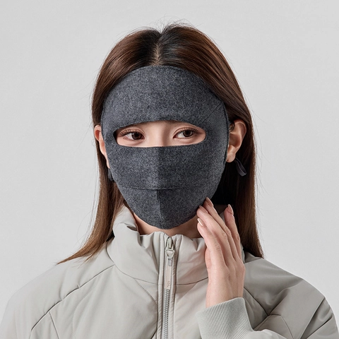 Máscara Térmica Invierno Exterior 100% Lana Interior Seda De Morera Prueba Viento Protección UV Pasamontaña Mujer Esquí Ciclismo