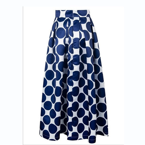 Gonna Midi a Pois Vintage da Donna a Vita Alta Linea A in Raso Retrò Gonna Ampia per Feste e Quotidiano