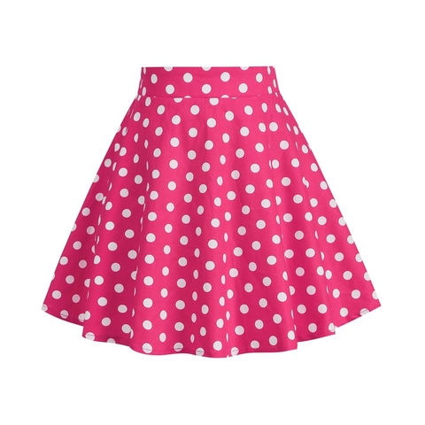 Gonna a Trapezio Vintage a Pois per Bambine Gonna a Ombrello a Vita Alta Retrò Abiti Estivi Casual Moda per Bambini