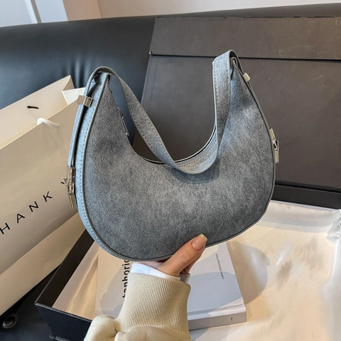 Sac Banane Croissant Hobo Sac Sous L'Aisselle En Cuir PU Sac À Main Minimaliste À Bandoulière Réglable Pour Femmes