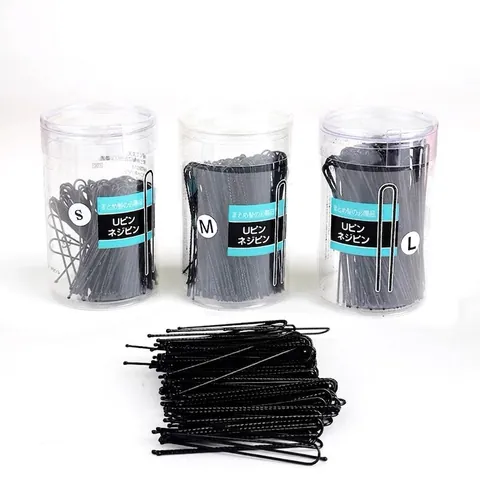 Forcine Per Capelli A U In Metallo Nero Fermagli Ondulati Per Chignon Con Punte A Sfera Protettive