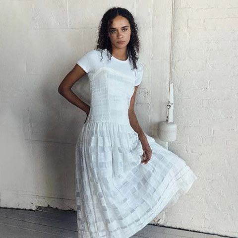 Elegant White Gingham Plaid Camisole Maxi Dress High Waist A-Line Evening Dress Summer Chic Commuter Sleeveless Dress