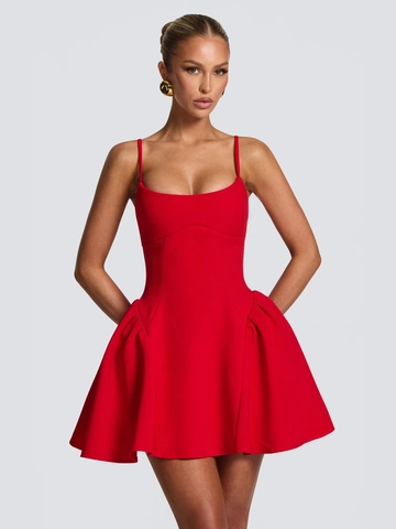 Vestido Corto Sexy para Mujer Tirantes Sin Tirantes Pomposo Línea A Color Sólido Fruncido Poliéster Vestido de Fiesta Sin Espalda Cóctel