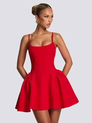 Vestido Corto Sexy para Mujer Tirantes Sin Tirantes Pomposo Línea A Color Sólido Fruncido Poliéster Vestido de Fiesta Sin Espalda Cóctel