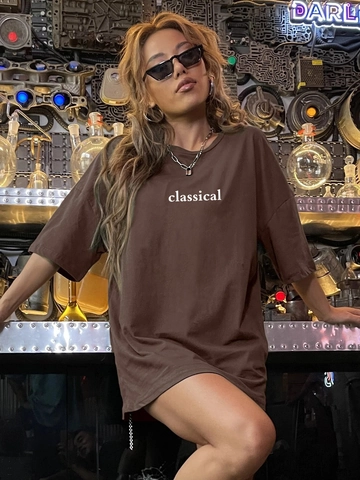 Women American Retro Oversized Cotton Blend T-Shirt Classical Letter Print Crew Neck Short Sleeve Streetwear Casual Top