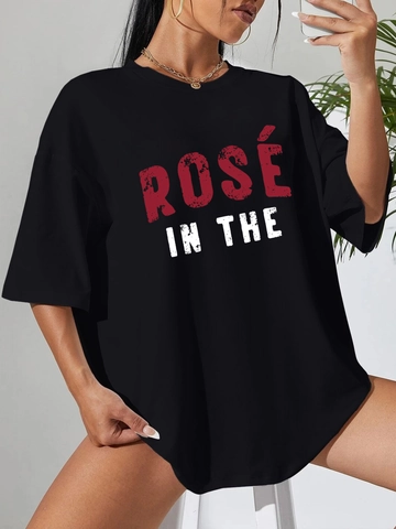 Dames Casual Oversized T-shirt Met Ronde Hals Korte Mouw Letterprint Katoenmix Streetwear Losse Grafische Top
