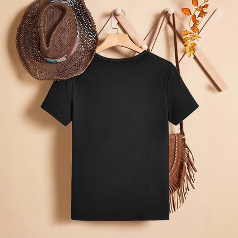 Dames Casual Katoenmix Ronde Hals T-Shirt Met Korte Mouwen En Geknoopt Detail Effen Kleur Zomer Fashion Streetwear Top