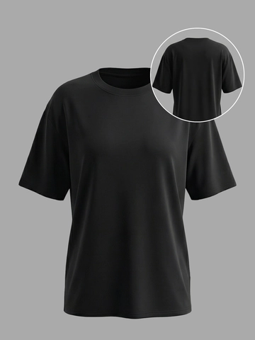 Casual Women Round Neck Short Sleeve T-Shirt Solid Color Loose Drop Shoulder Brushed Soft Milk Silk Daily Sports Top