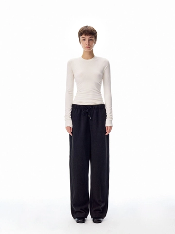 Women Casual Round Neck Slim Fit Long Sleeve T-Shirt Solid Color Basic Pullover Top For Daily Wear Soft Polyester Tee