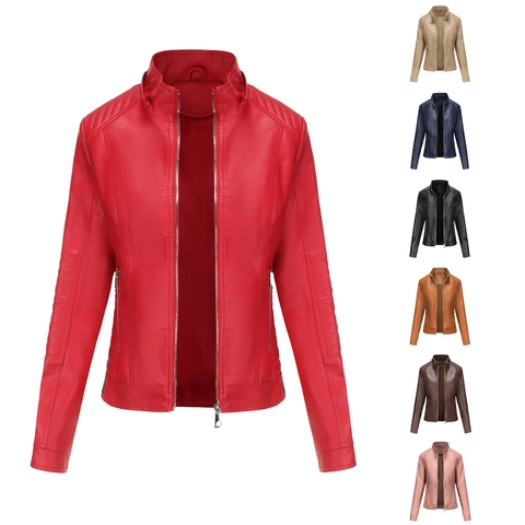 Women Faux Leather Biker Jacket With Detachable Hood Slim Fit Windproof PU Moto Coat Long Sleeve Casual Short Outerwear