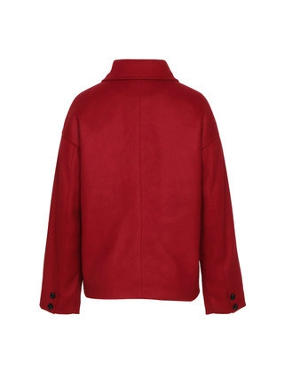 Abrigo de Lana Casual para Mujer Elegante Solapa Abotonadura Sencilla Chaqueta de Manga Larga Color Sólido Otoño Invierno Cálido