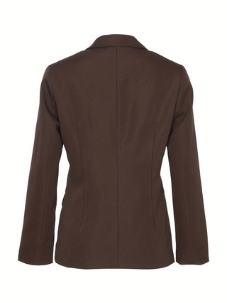 Blazer Décontracté Femme Couleur Unie Col à Revers Simple Boutonnage Veste Ample Rétro Élégant Automne Bureau Haut