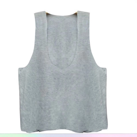 Camiseta sin Mangas Sexy para Mujer Chaleco sin Mangas con Cuello en U Color Sólido Ajustado Camisola Poliéster Streetwear Verano Casual Basic Crop Top