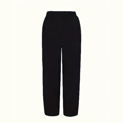 Pantalon Décontracté pour Femmes Taille Haute Élastique Jambe Droite Avec Poches Ourlet Tulipe Pantalon Neuf Points Polyester