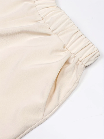 Pantalones Casuales Retro Sueltos de Poliéster para Mujer Cintura Elástica Pantalones de Linterna Transpirables para Verano