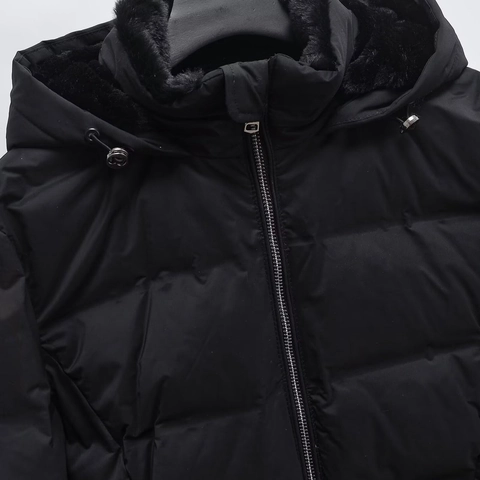 Chaqueta Acolchada de Moda para Mujer Con Capucha Forro de Piel Sintética Abrigo Cálido Relleno de Algodón Ropa de Abrigo Casual Color Sólido para Invierno