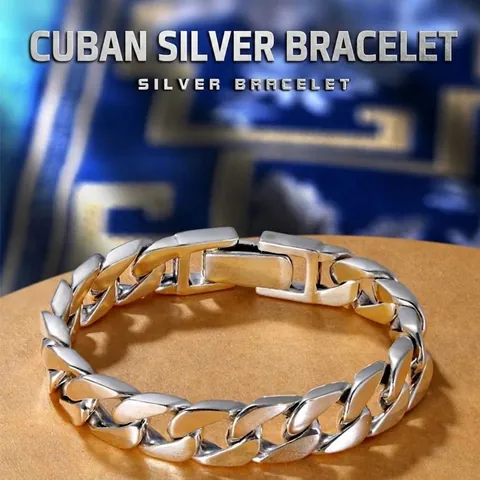 Cuban Link Armband 925 Sterlingsilber Vintage Panzerkette Minimalistischer Schmuck Mit Rechteckiger Schnalle Damen