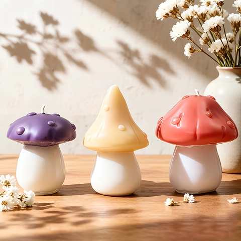 Mushroom Silicone Mold Food Grade DIY Aromatherapy Candle Gypsum Ornament Casting Molds Crafting Tools