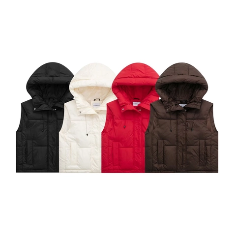 Chaleco Acolchado con Capucha para Mujer Chaqueta Sin Mangas Con Bolsillos con Cordón Ropa de Abrigo de Invierno Casual Cálida