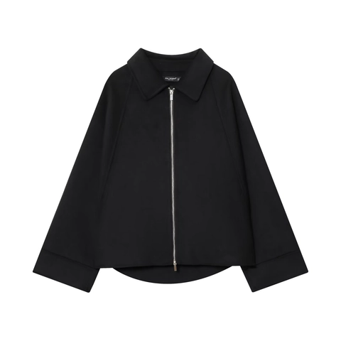 Women Casual Loose Zipper Jacket Soft Imitation Woolen Oversized Lapel Long Sleeve Solid Color Streetwear Fall Winter Coat