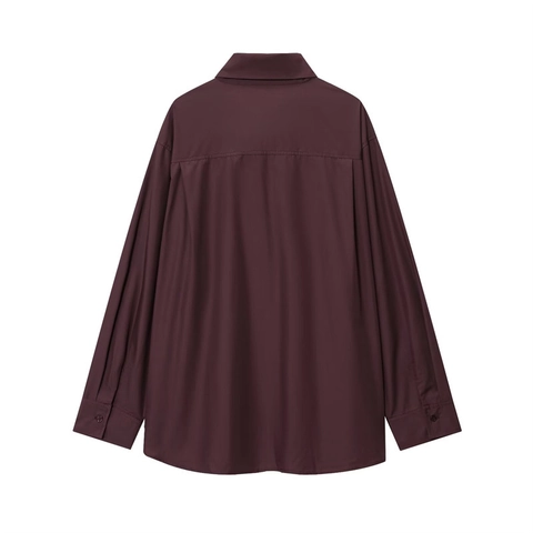Women's Elegant Pussy-bow Collar Poplin Blouse Long Sleeve Solid Color Button Up Shirt For Office Daily Casual