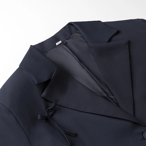 Damen Elegant Schleife Dekor Blazer Jacke Einreihig Langarm Schlanke Passform Mode Büro Oberbekleidung Blazer Top
