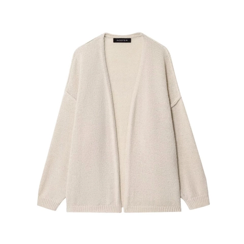Women Lazy Style Vintage Chunky Knit Cardigan Sweater Loose Mid-Long Open Front Casual Solid Color Knitted Outerwear