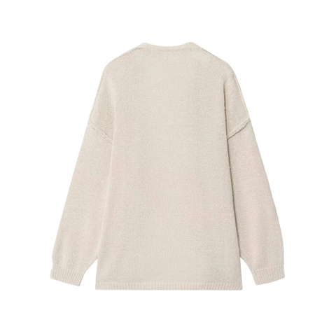 Women Lazy Style Vintage Chunky Knit Cardigan Sweater Loose Mid-Long Open Front Casual Solid Color Knitted Outerwear