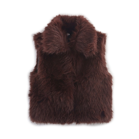 Damen Kunstpelz Weste Herbst Winter Ärmellose Jacke Warme Plüschweste Schlanke Passform Reverskragen Lässige Streetwear Oberbekleidung