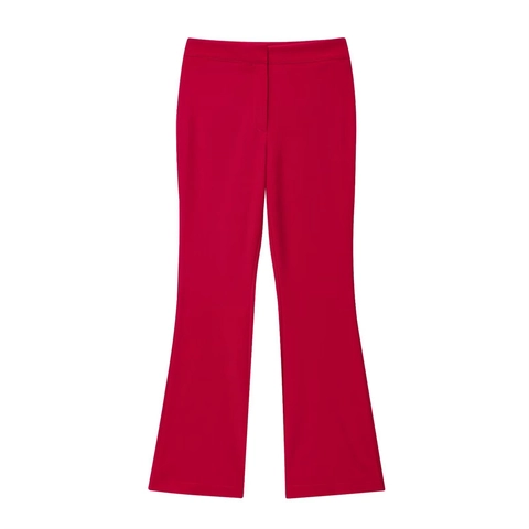 Pantalones Acampanados de Cintura Alta para Mujer Elegantes Color Sólido Adelgazantes Pantalones Largos Casual Estilo Occidental