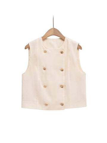 Dames Mode Casual Effen Kleur Mouwloos Double Breasted Vest Gilet Hoge Taille Shorts Tweedelige Set