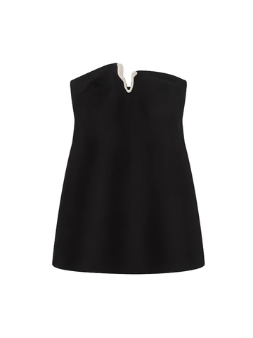 Dames Sexy Strass V-Decoratie Tube Top Mini Jurk Slim Fit Rugloos Effen Kleur Polyester Feest Club Bodycon Jurk