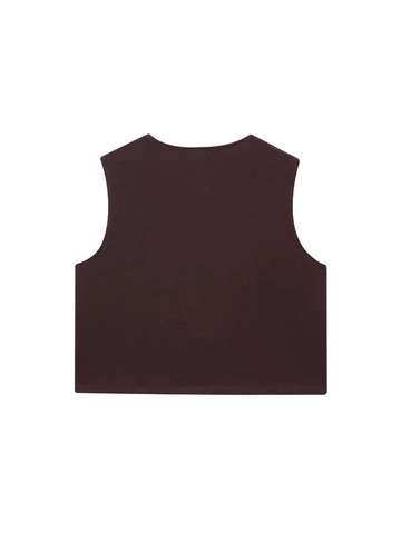 Elegant Women Xiaoxiang Style Sleeveless Slim Fit Vest Round Neck Gold Shell Button Short Waistcoat Solid Color Summer Top