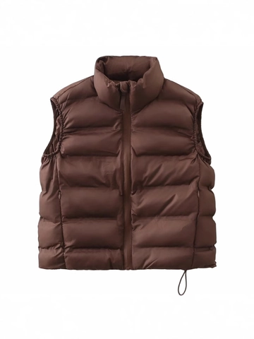 Women's Summer Lightweight Stand Collar Sleeveless Puffer Vest Quilted Loose Zipper Waistcoat Outdoor Casual Cotton Fill Top