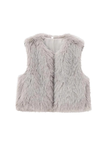 Women's Faux Fur Vest Round Neck Sleeveless Warm Cardigan Outerwear For Autumn Winter Streetwear Jacket Solid Color Fashion Waistcoat