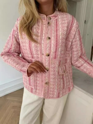Damen Vintage Blumen Steppjacke Locker Langarm Einreihig Baumwollmantel Bohemian Druck Wattierte Oberbekleidung Mit Taschen