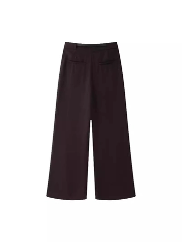 Damen Casual Kaffee V-Ausschnitt Weste Und Hohe Taille Weite Hose Set Pendler Streetwear Mode Outfits Mit Gürtel