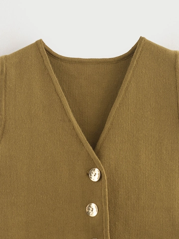 Dames V-hals Gebreid Vest Cardigan Enkele Rij Knoppen Effen Kleur Mouwloze Gebreide Kleding Met Zakken Casual Herfst Winter