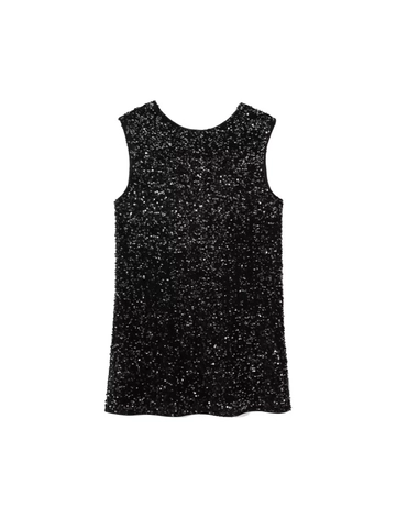 Damen Sexy Ärmellos Pailletten Rücken Bindung Party Mini Kleid Samt Pailletten Körperbetont Clubwear Ausgehen Kurz Kleid
