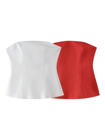 Women Y2K Off Shoulder Tube Top Sexy Zip Back Peplum Strapless Top Sleeveless Solid Color Polyester Party Club Slim Vest