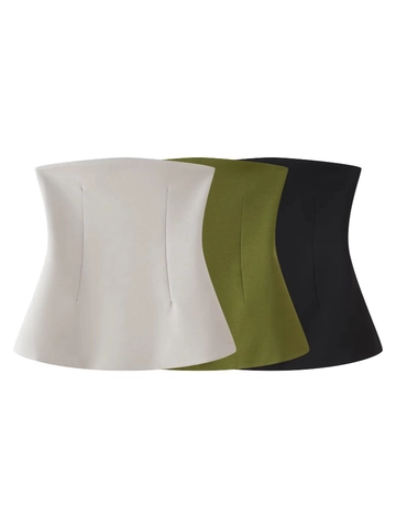 Top Peplum Palabra de Honor para Mujer Estilo Y2K Algodón Ajustado Color Sólido Corsé Bustier Verano Ropa Streetwear Top