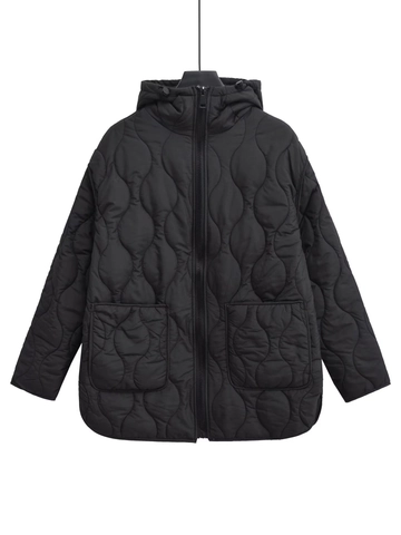 Damen Casual Y2K Wattierte Jacke Mit Kapuze Mittellang Zwiebel Steppmantel Locker Streetwear Oberbekleidung Taschen Winterjacke