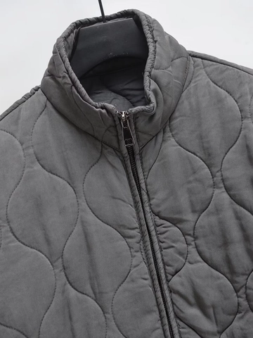 Giacca Imbottita Trapuntata a Cipolla da Donna Collo In Piedi Cerniera Caldo Cappotto Invernale Capispalla Ampi Con Coulisse Tasche