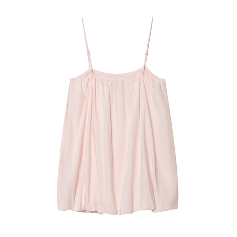 Γυναικείο Casual Ανοιχτό Ροζ Φουσκωτό Cami Τοπ Πλισέ Λαιμόκοψη Ρυθμιζόμενες Τιράντες Σέξι Εξώπλατο Αμάνικο Καλοκαιρινό Τοπ