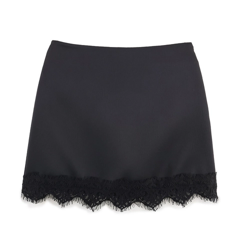 Damen Sexy Satin Hosenrock Shorts Spitzensaum Hohe Taille Mini Skort Schlitz Design Kurze Hosen Für Party Club Alltag