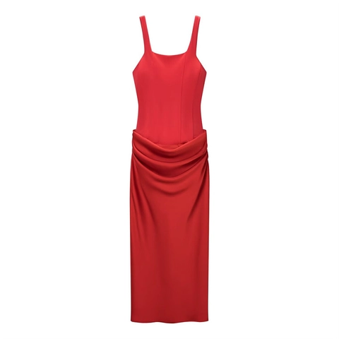 Dames Sexy Satijn Spaghetti Bandjes Gerimpeld Maxi Jurk Rugloos Veter Corset Party Bodycon Nachtclub Slim Jurk